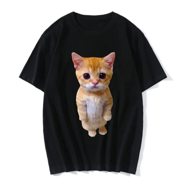 Sjov El Gato Meme Trist Grædende Kat Munchkin Kitty Print Kvinder Casual T-Shirt Sommer Harajuku T-shirts Casual Fashion Tee T-tøj 20008 S