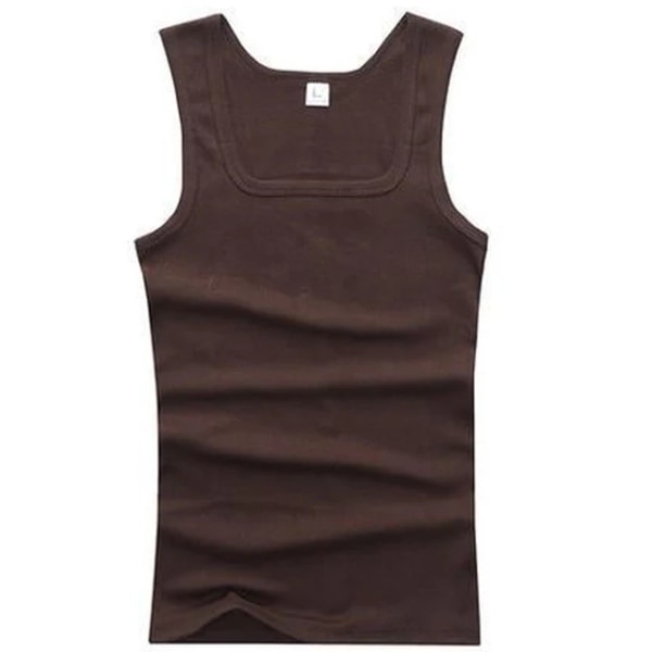 Summer Plus Size Mænd Tank Tops Singlets Ærmeløse Fitness Mænd Vest Casual Bodybuilding Vest coffee L