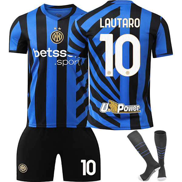 24-25 Milano Tröja NO.10 LAUTARO Tröjor Barn Vuxen Fotbollsutrustning med Strumpor NO.10 22