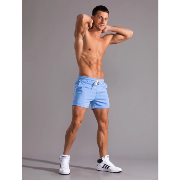 Kesäjuoksu Urheilushortsit Miesten Quick Dry Gym Lenkkeilyshortsit Beach Pocket Kehonrakennus Fitness Shortsit Miesten merkin kuntosalivaatteet Blue XXL