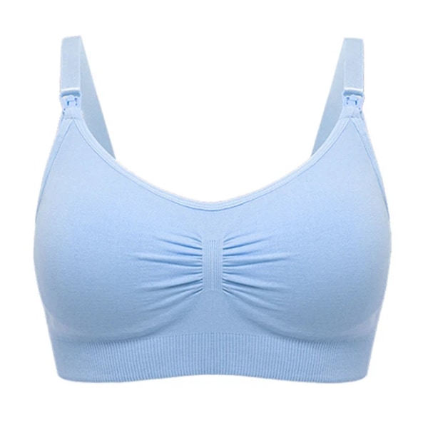 Plus Size Amnings-BH Andas Kvinnor Amning Underkläder Sömlös Gravid BH Push Up Blue XL