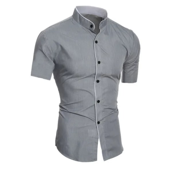 mäns enfärgade kortärmad tröja för casual grey XXXL