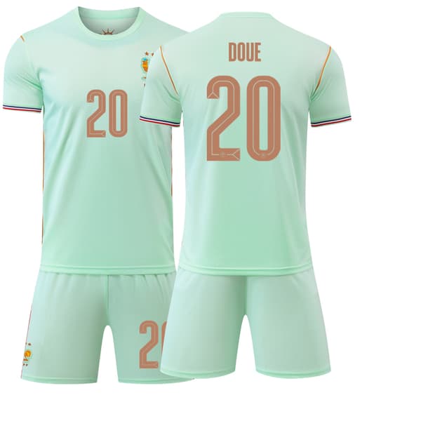 2026 Frankrig Udebane NR.20 DOUE 2-delt T-shirt Sæt Børnefodboldtrøje 20 16