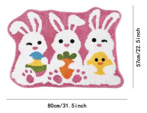 Påske baderomsmatte - Vaskbart teppe, absorberende baderomsmatte, dørmatte, soverom, stue, mykt tuftet teppe, baderomsdekorasjon, påskedekorasjon 80*57cm