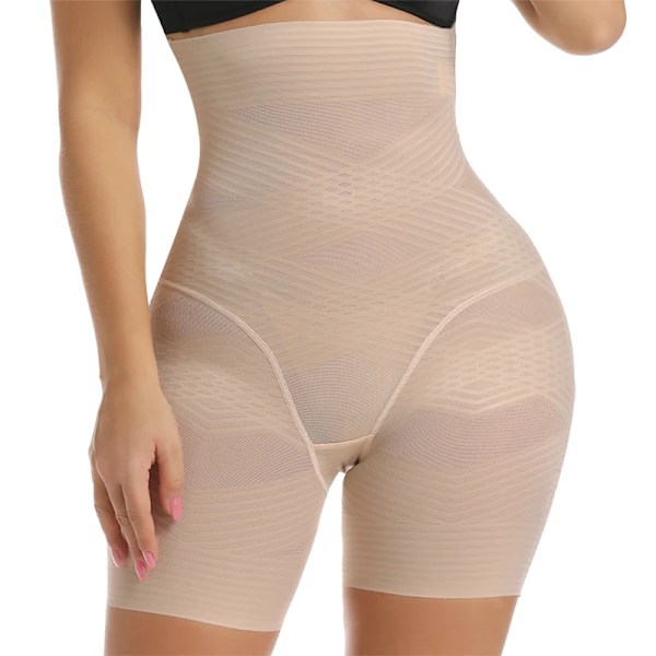 Hög Midja Butt Lifter Slimmande Underkläder Body Shaper Kvinnor Shapewear Tummy Control Trosor Lår Slimmer Säkerhetsshorts Nude M