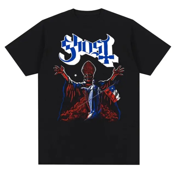 Ghost Rock Band T-skjorte med grafisk trykk Unisex-mote Casual Rock Streetwear Kortermet QTG06502CL 4XL