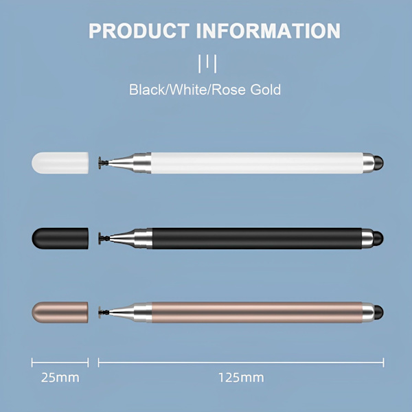 Touch Screen Pen, 3-pak 2 i 1 Universal Højfølsom Tablet Pen til iPad, Apple, Samsung Galaxy, Android, Microsoft 3PCS