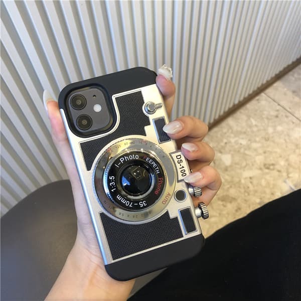 Deksel til iPhone 17 Pro Max Svart og Sølv Kamera Retro Kamera Black iphone17pro max
