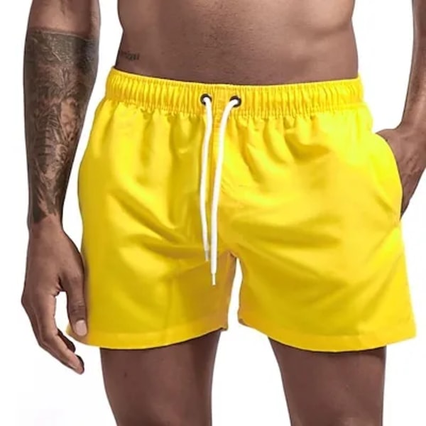 Badbyxor Badshorts för män Quick Dry Board Shorts Baddräkt Andas dragsko med fickor för surfstrand sommar Yellow XXXL