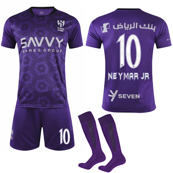 24-25 Al-Hilal Saudi Borta Purple Nr. 10 NEYMAR.JR Fotbollströjor Barn Vuxen Fotbollsutrustning S