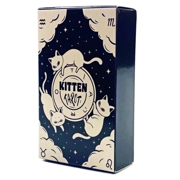 10,3*6 cm Kitten Tarot Deck 78 söta tarotkort för nybörjare Rider-waite Tarot System Fickstorlek svart och vit Kitten Tarot