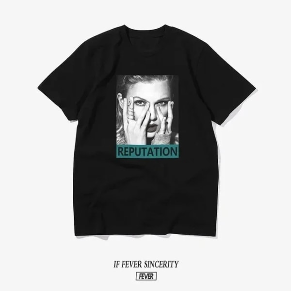 Taylor Swift Unisex T-shirt kortærmet med rund hals med tryk F1243-13-black M