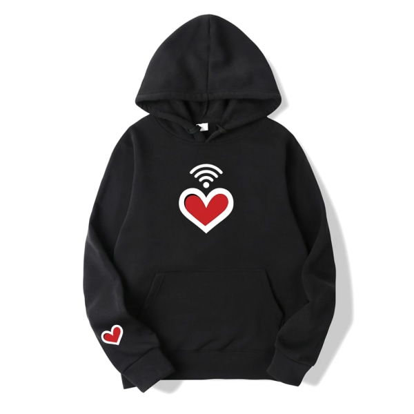 Stray Kids Kim Seungmin Heart Wifi Video Grå Luvtröja Herr Dam Långärmade Hip Hop Sweatshirts Kläder Toppar black S