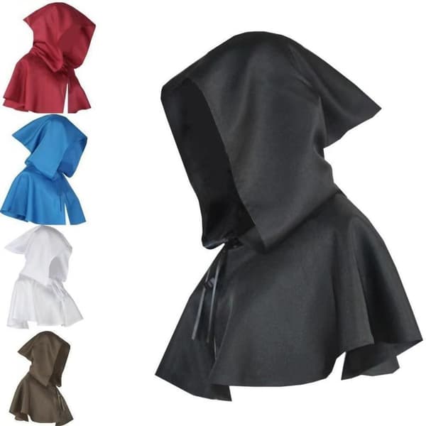 Halloween Grim Cowl Cape Cosplay Kostym white One Size