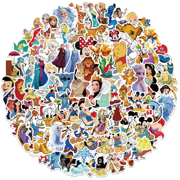 50/100 st Disney Mixed Cartoon Stitch Stickers Mickey Decals DIY Laptop Bagagetelefon Motorcykel Vattentät klistermärke Barnleksak 50PCS Disney