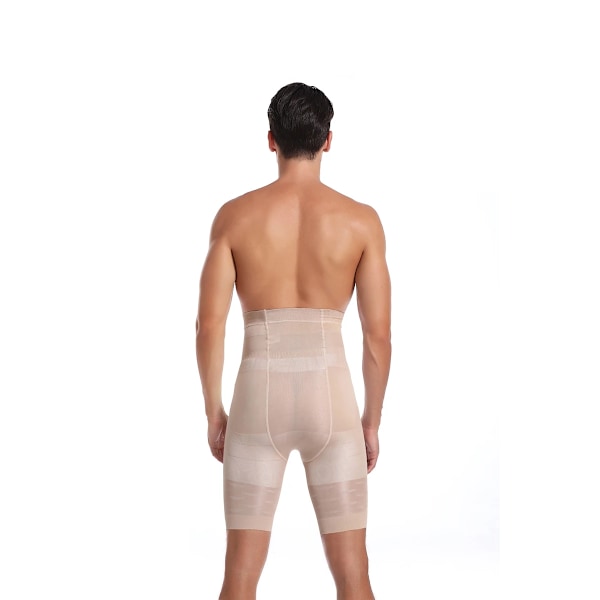 Män Tummy Control Shorts Hög Midja Slimmande Shapewear Mage Platt Body Shaper Ben Underkläder Kompressionstrosor Boxershorts Nude M