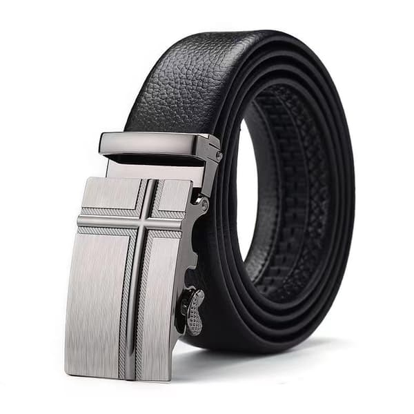 Bälte Herr Läderbälte Lås Automatisk Spänning Affärskostymbälte 35mm Brett 120CM 5 120cm