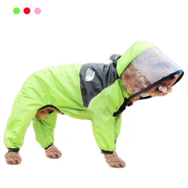 Pet Dog Regnjacka Vattentät Vattentät med genomskinlig Hood Jumpsuit Hundkläder Kläder för hundar Katter Jacka Hund Kostym green 2XL