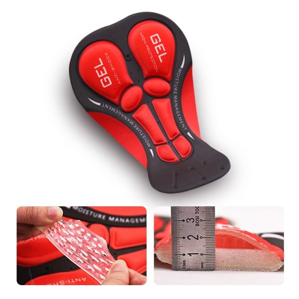 Andningsbara Cykelbyxor Cykelunderkläder Gel Pad Red L