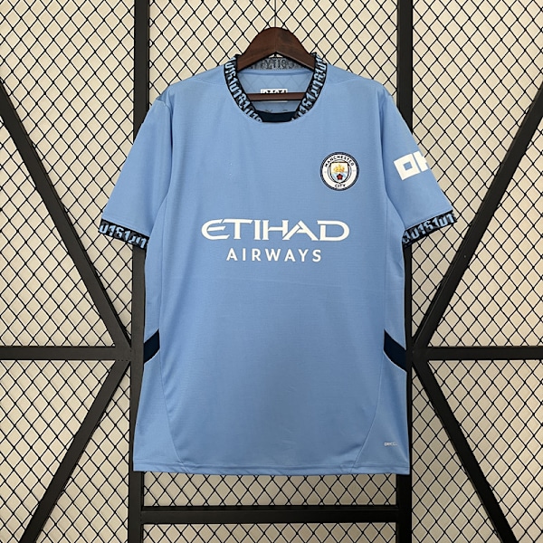 Manchester City F.C. kortärmad fotbollströja säsong 2425 Snabbtorkande andningsbar sportkläder Home L