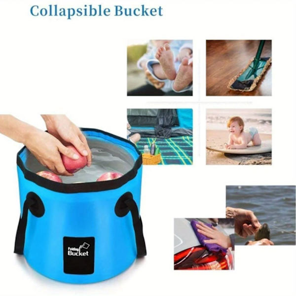 20L Bärbar Hopvikbar Vattenhink Fiske Hink Fällbar Vattenbehållare för Resor Camping Vandring Fiske Tvätt Blue-20L