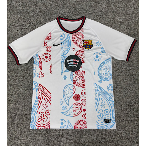 24-25 FC Barcelona Spesialutgave Jersey Hvit Marineblå Fotballtrøye S-2XL White S