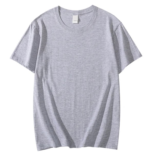 Enfärgad T-shirt 8 färger kortärmad herr/kvinnors tunga pund 220 g bomull vit crewneck lös topp S-4XL grey S