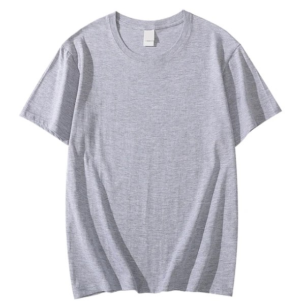 Ensfarget T-skjorte 8 farger kortermet herre/dame tunge pund 220 g bomull hvit rund hals løs topp S-4XL grey S