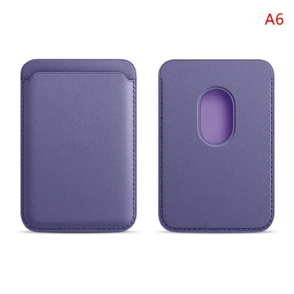 Lyx för Magsafe Magnetiskt Läder Plånboksfodral för iPhone 11 12 13 14 15 Pro Max S23 Kortfodral Telefonväska Skydd Tillbehör Purple