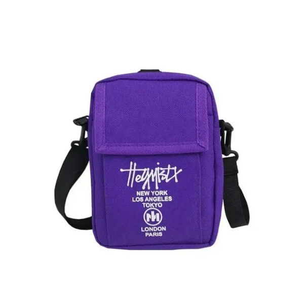 STUY Street Hip Hop Axelväska Mobiltelefon För Tonåringar Japansk Klassisk Liten Väska Tidskrift PURPLE 13cm * 4cm * 17cm