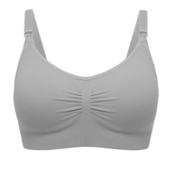 Plus Size Amnings-BH Andas Kvinnor Amning Underkläder Sömlös Gravid BH Push Up Grey XXL