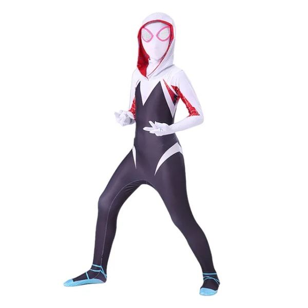 Spiderman Børnekostume Superhelt Jumpsuit Miles Morales Cosplay Zentai Bodysuit Halloween Karneval Udklædning til Drenge og Piger 016 120