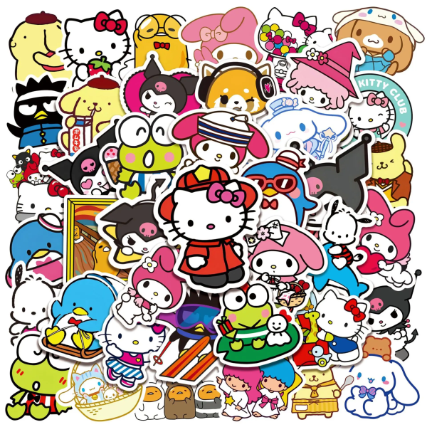 50/100 st Sanrio Cartoon Kawaii My Melody Kuromi-klistermärken för Scrapbooking Laptop resväska Vattentät klistermärke Dekal Barnleksak 50PCS Sanrio