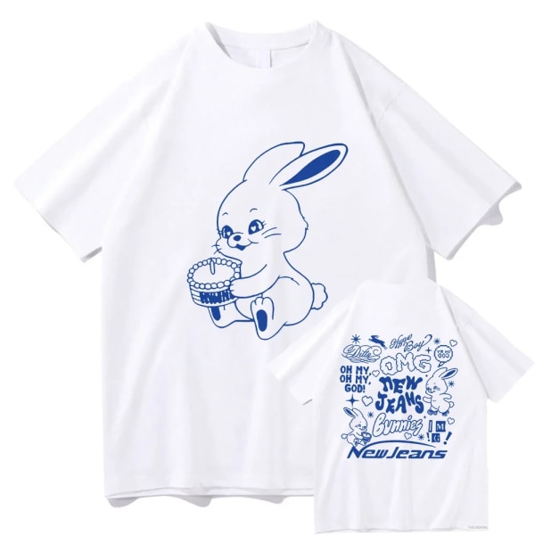 Dam T-shirt Harajuku Estetisk grafisk Kawaii Unisex Streetwear Casual T-shirts i bomull L3066-1-white L