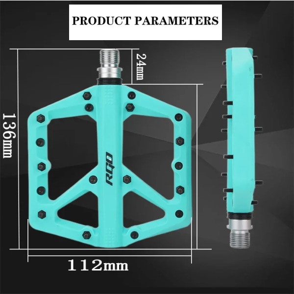 RGO Cykelpedaler Mtb Nylon Platform Fodstøtte Flad Mountainbike Padle Greb Pedalen Lejer Fodbrætter Cykling Fod Hold Green