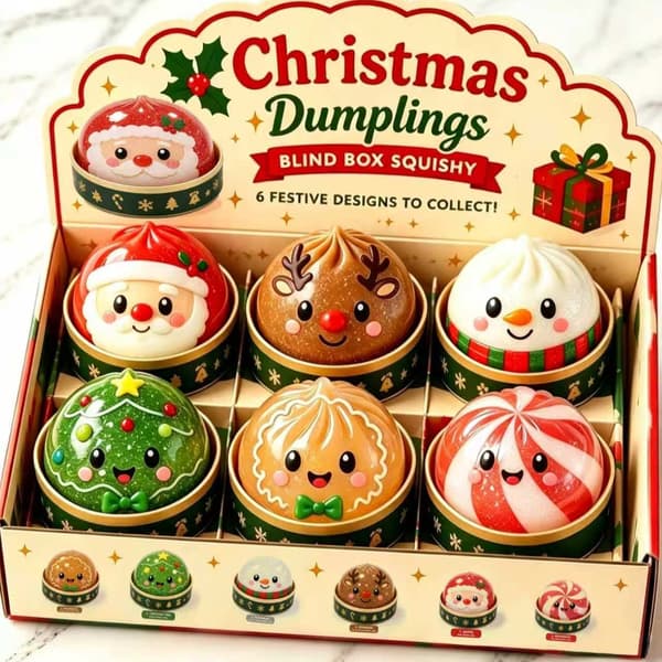 Julklimp Squishy Snögubbe, Älg, Jultomte Klämleksaker Med Låda Stresslindring God Jul Gingerbread