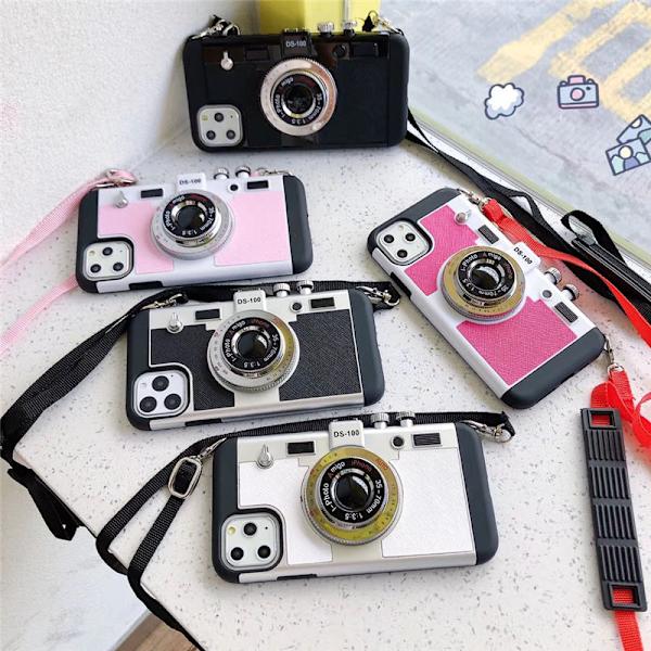 Etui til iPhone 17 Pro Max Sort og Sølv Kamera Retro Kamera Black Silver iphone17pro max