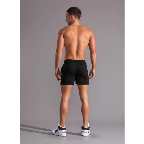 Sommerløbesportsshorts Mænd Quick Dry Gym Joggingshorts Strandlomme Bodybuilding Fitnessshorts Mandligt mærke Gymnastiktøj black XXL