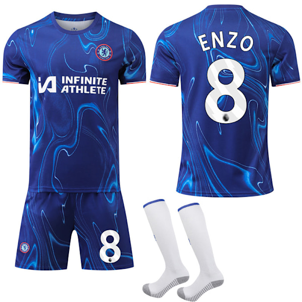 Chelsea F.C. Tröja NO.8 ENZO Barn & Vuxen Fotbollsutrustning med Strumpor 22