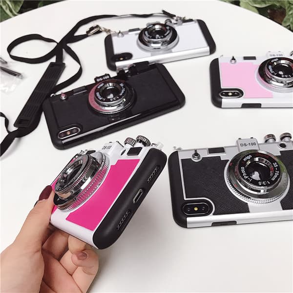 Deksel til iPhone 17 Pro Max Svart og Sølv Kamera Retro Kamera Black Silver iphone17air