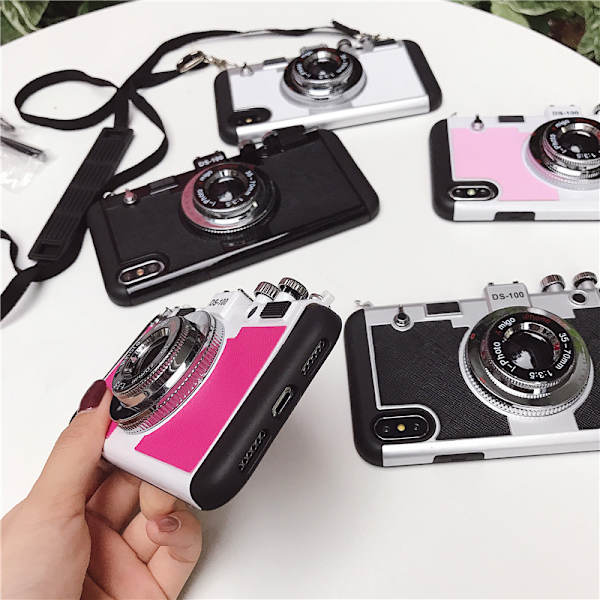 Etui til iPhone 17 Pro Max Sort og Sølv Kamera Retro Kamera Black Silver iphone17pro