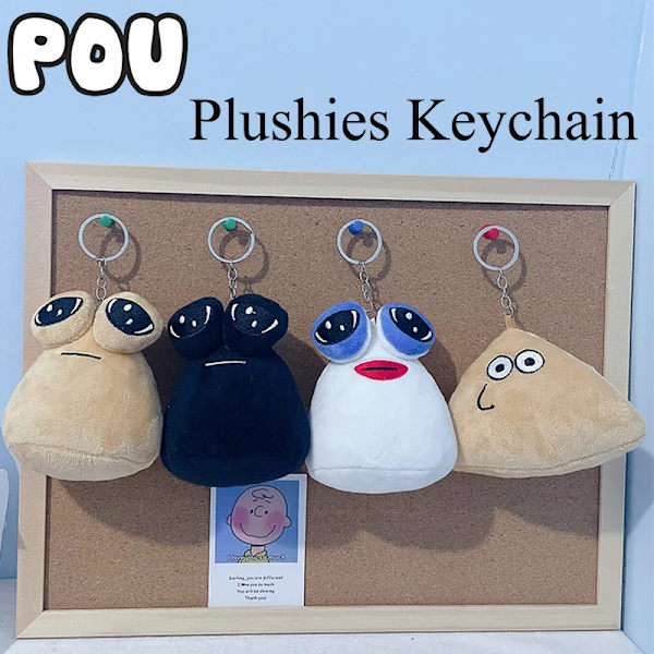 My Pet Alien Pou Plushies Nyckelringar Cartoon Anime Figurer Perifera Ryggsäckar Hängsmycken Väskor Tillbehör Barnfödelsedagspresenter Plushies Keychain-2