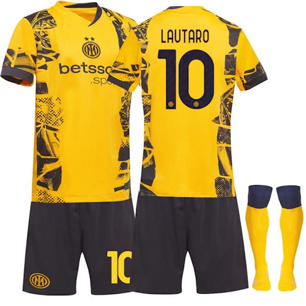 24-25 F.C. Internazionale Milano Bortaställ Gul Nr.10 LAUTARO Fotbollströjor Vuxen Fotbollsutrustning XS-3XL NO.10 M