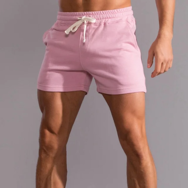 Sommar Löpsport Shorts Herr Snabbtorka Gym Joggingshorts Strandficka Bodybuilding Fitness Shorts Man Märke Gym Kläder Pink M