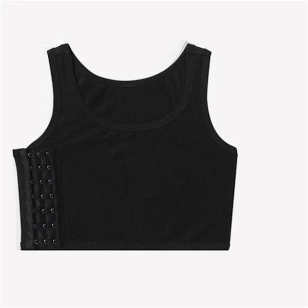 Naisten hengittävä rintaliivi, sivusoljella varustettu lyhyt toppi, rintaliivi, alusvaatteet, toppi, langaton rintapakkaus, side Black XL