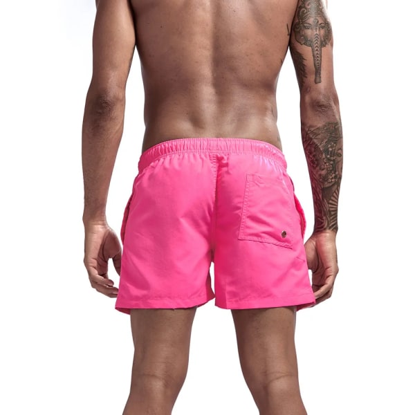 Badbyxor Badshorts för män Quick Dry Board Shorts Baddräkt Andas dragsko med fickor för surfstrand sommar Rose Red M