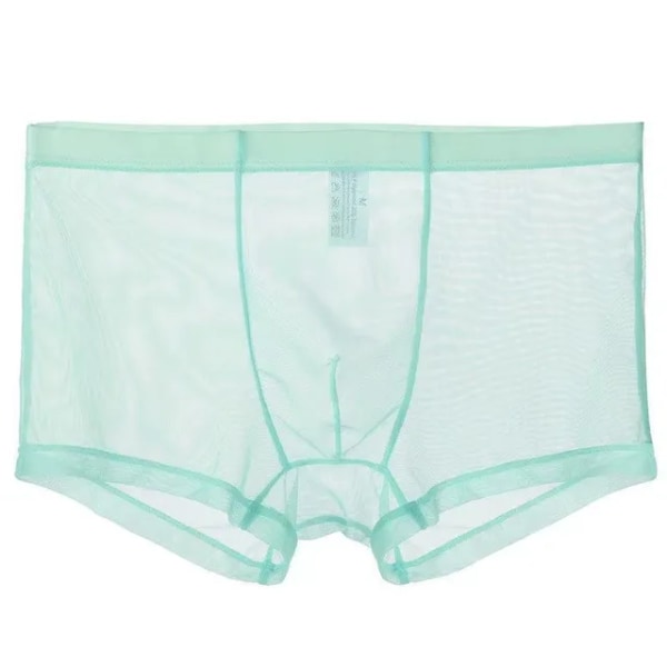 Genomskinliga boxershorts för män genomskinlig manliga kalsonger Sexiga trosor med låg midja Underkläder Intimates Green L