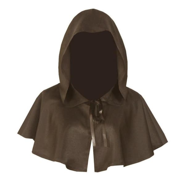 Halloween Grim Cowl Cape Cosplay Kostym black One Size