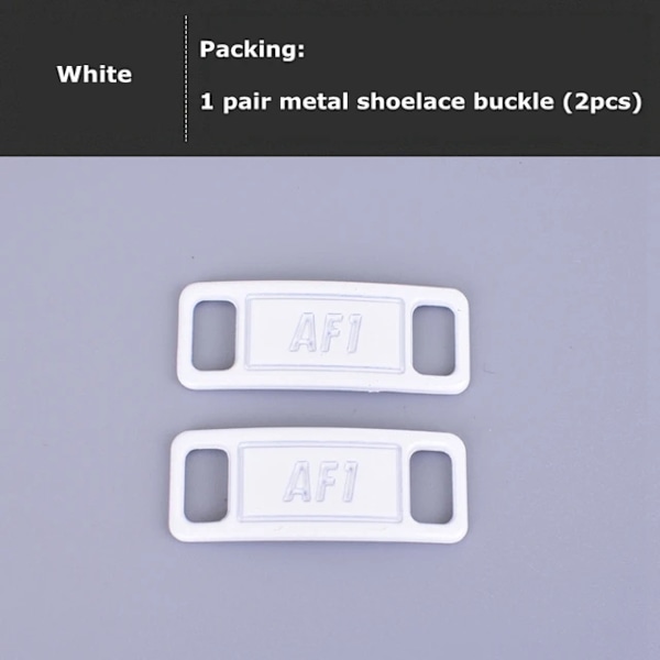 2 stk/par AF1/AJ skolisser spenne høykvalitets metallås sko tilbehør DIY dekorasjonssett gjeldende Air Force White