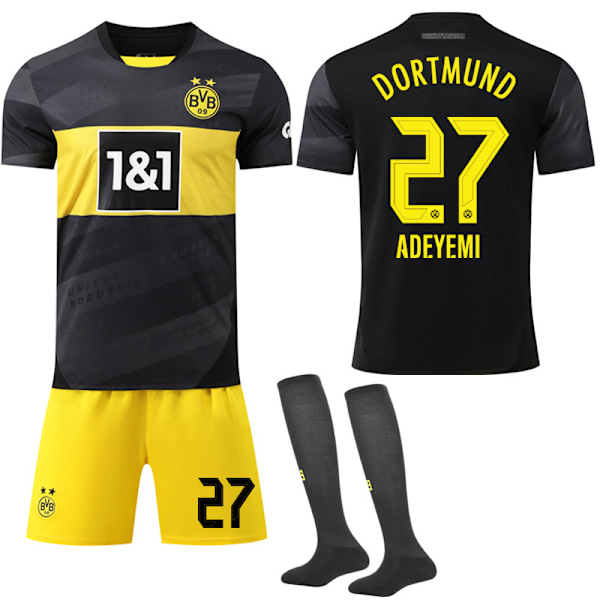 24-25 Borussia Dortmund Borta Hornet Fotbollströjor Barn Vuxen Fotbollsutrustning S-2XL NO.27 ADEYEMI 18